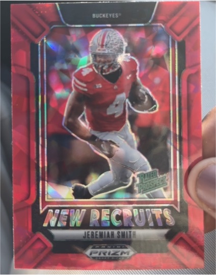 2025 Panini Prizm Draft Picks #25 Jeremiah Smith New Recruits Red Ice Prizm — front