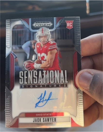 2025 Panini Prizm Draft Picks #SS-JKS Jack Sawyer Sensational Signatures — front