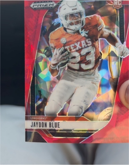 2025 Panini Prizm Draft Picks #127 Jaydon Blue Red Ice Prizm Rookie Card — front