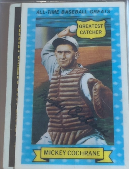 1972 Kellogg's 3-D All-Time Baseball Greats #4 Mickey Cochrane — front