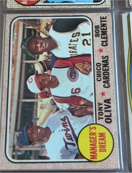 1968 Topps #480 Manager's Dream Roberto Clemente Tony Oliva Leo Cardenas — front