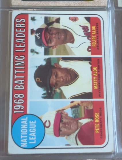 1969 Topps #2 NL Batting Leaders Pete Rose Matty Alou Felipe Alou — front