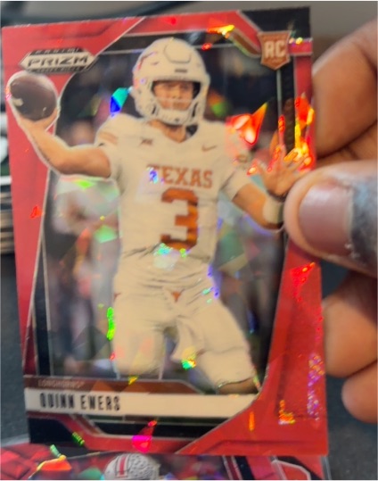2025 Panini Prizm Draft Picks #126 Quinn Ewers Red Ice Prizm Rookie — front