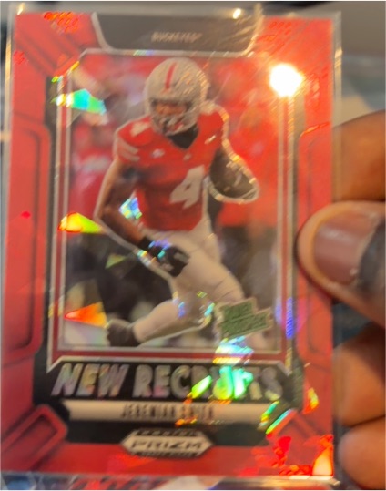 2025 Panini Prizm Draft Picks #25 Jeremiah Smith New Recruits Red Ice — front
