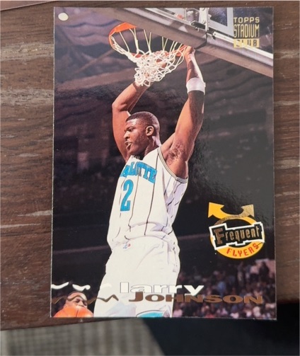 1994 Topps Stadium Club #185 Larry Johnson Frequent Flyers — front