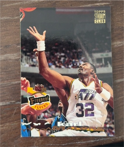 1993-94 Topps Stadium Club #186 Karl Malone Frequent Flyers — front
