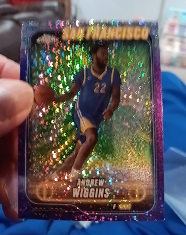 2024-25 Topps Chrome #155 Andrew Wiggins Purple Speckle Refractor — front