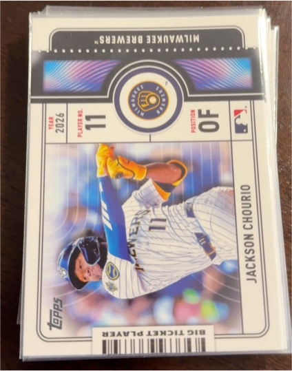 2026 Topps Series 1 Big Ticket Player #BTP-12 Jackson Chourio — front