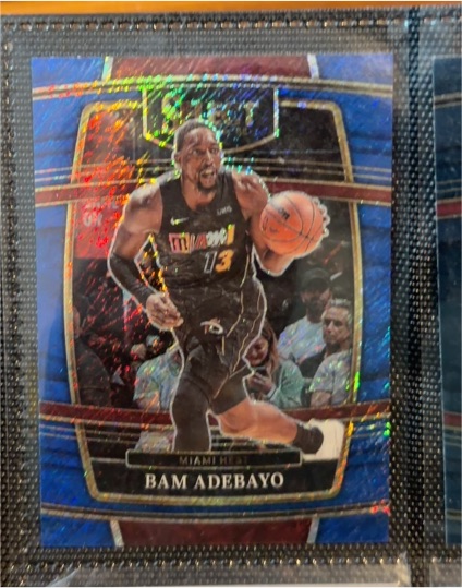 2021-22 Panini Select #59 Bam Adebayo Blue Shimmer Prizm — front