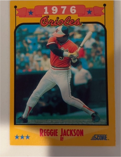 1988 Score #501 Reggie Jackson 1976 Baltimore Orioles — front