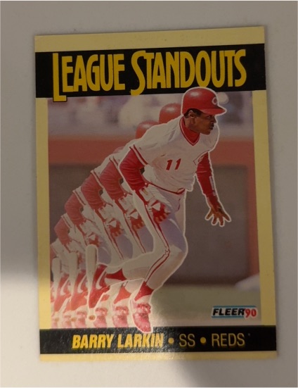 1990 Fleer League Standouts #1 Barry Larkin — front