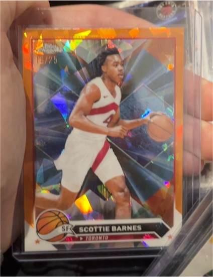 2023-24 Topps Chrome #20 Scottie Barnes Orange Basketball Refractor — front