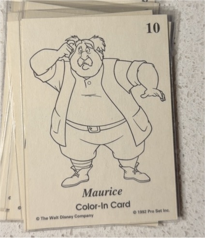 1992 Pro Set Beauty and the Beast Color-In Card #10 Maurice — front