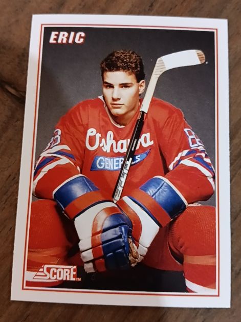1990-91 Score #B2 Eric Lindros Oshawa Generals — front