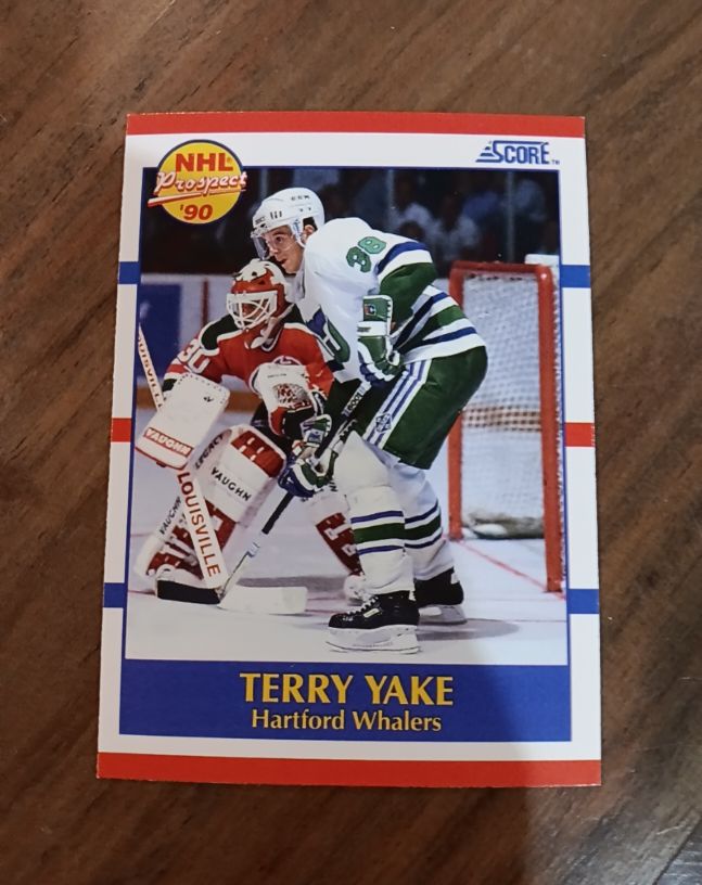 1990 Score #419 Terry Yake Hartford Whalers — front