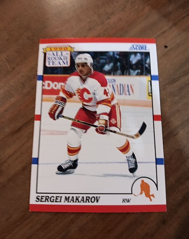 1990-91 Score #329 Sergei Makarov All Rookie Team — front