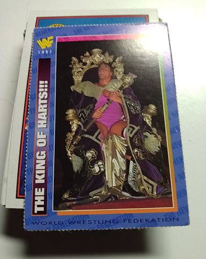 1997 WWF Magazine Card #88 THE KING OF HARTS!!! OWEN HART — front