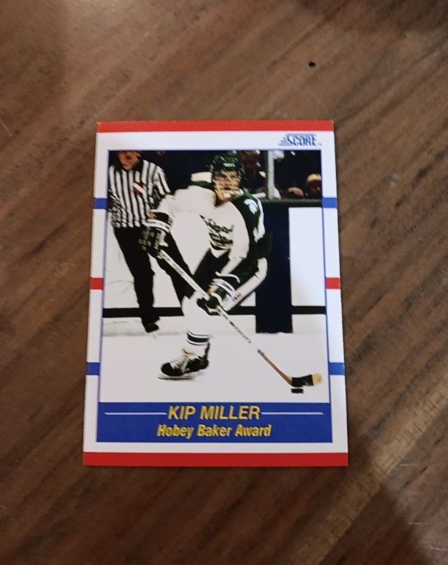 1990 Score #330 Kip Miller Hobey Baker Award — front