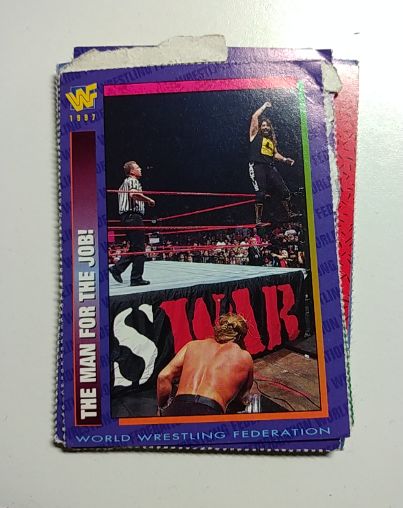 1997 WWF Magazine Card #155 Dude Love HHH The Man For The Job — front