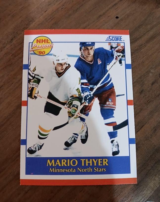 1990 Score #382 Mario Thyer Minnesota North Stars — front