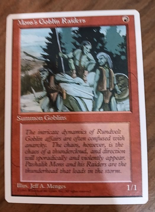 1995 Magic: The Gathering #213 Mons's Goblin Raiders — front