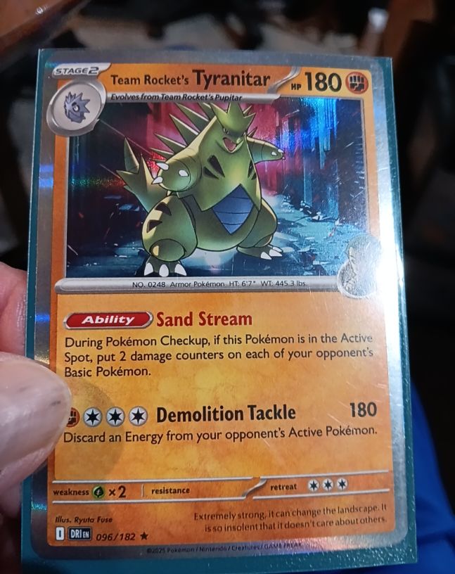 2025 Pokemon Sv10: Destined Rivals #096 Team Rocket's Tyranitar — front
