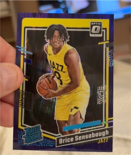 2023-24 Panini Donruss Optic #209 Brice Sensabaugh Rated Rookie Purple Shock — front