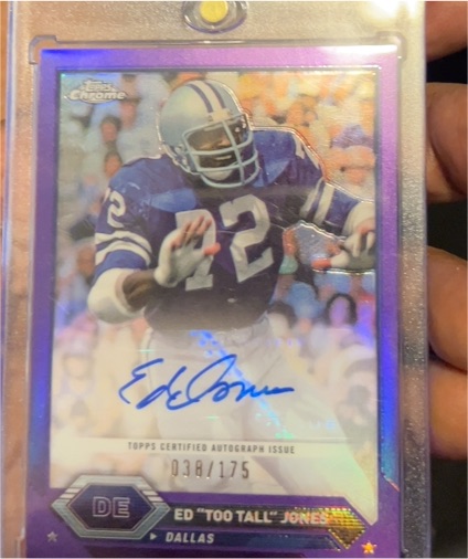 2023 Topps Composite Chrome #TCA-ETT Ed "Too Tall" Jones Purple Refractor Autograph — front