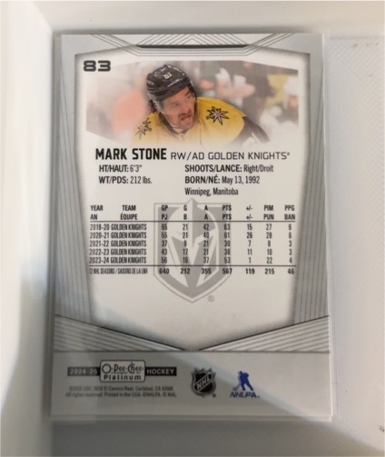 2024-25 O-Pee-Chee #203 Mark Stone — front