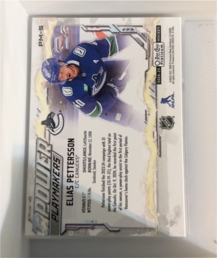 2024-25 O-Pee-Chee Platinum #PM-5 Elias Pettersson Power Playmakers — front