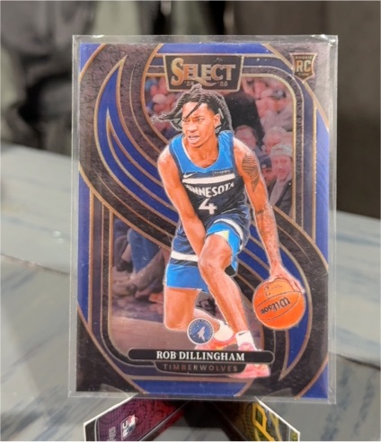 2024-25 Panini Select #187 Rob Dillingham Premier Level Blue Rookie — front