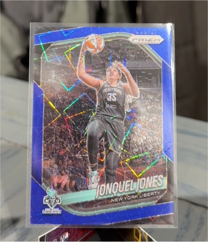 2024 Panini Prizm WNBA #14 Jonquel Jones Blue Velocity Prizm New York Liberty — front