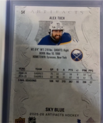 2025-26 Upper Deck Artifacts #54 Alex Tuch — front