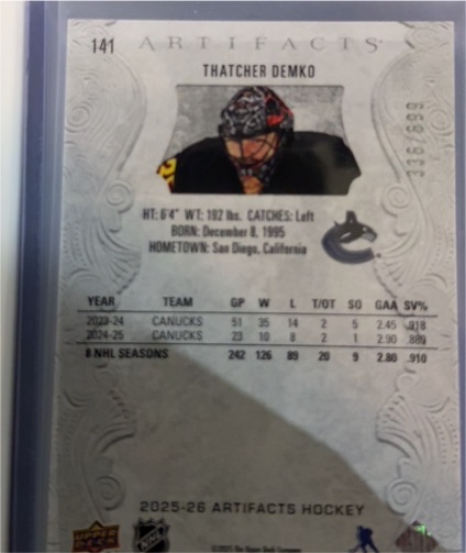 2025-26 Upper Deck Artifacts #141 Thatcher Demko — front
