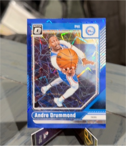 2024-25 Panini Donruss Optic #221 Andre Drummond Blue Velocity Prizm — front