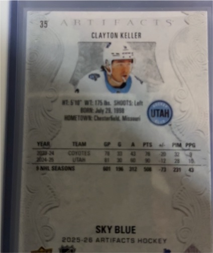 2025-26 Upper Deck Artifacts #35 Clayton Keller Utah Mammoth — front
