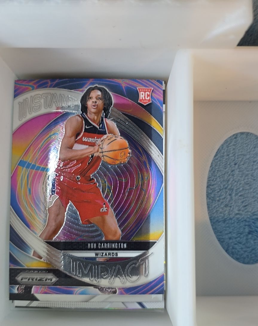 2024-25 Panini Prizm #17 Bub Carrington Instant Impact Silver Prizm Rookie Card — front