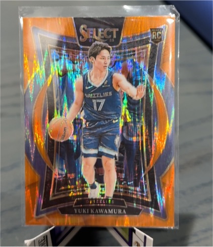 2024-25 Panini Select #76 Yuki Kawamura Orange Flash Prizm Rookie — front