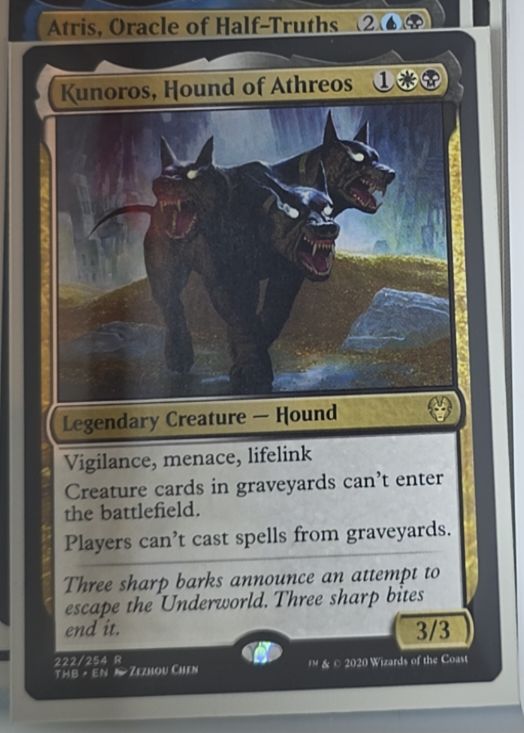 2020 Theros Beyond Death #222 Kunoros, Hound of Athreos — front
