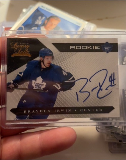 2010-11 Panini Luxury Suite #174 Brayden Irwin Rookie Auto — front