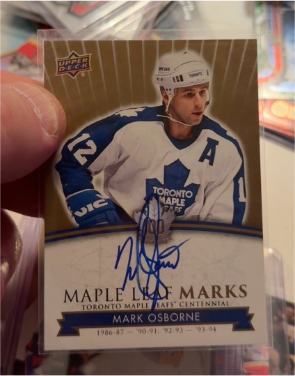 2017 Upper Deck Toronto Maple Leafs Centennial Maple Leaf Marks #MLM-MO Mark Osborne — front