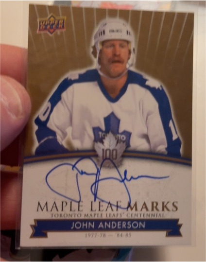 2017 Upper Deck Toronto Maple Leafs Centennial Marks John Anderson #MLM-JA — front