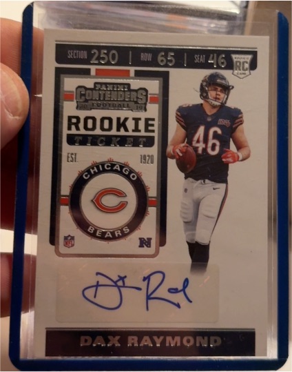 2019 Panini Contenders #278 Dax Raymond Rookie Ticket — front
