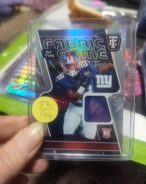 2024 Panini Totally Certified Fabric of the Game #149 Tyrone Tracy Jr. — front