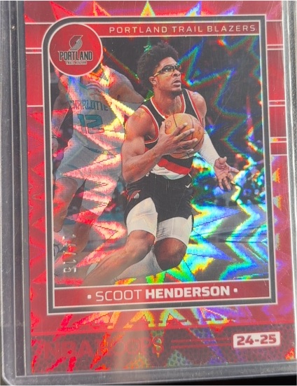 2024-25 Panini NBA Hoops #24-25 Scoot Henderson Red Explosion — front
