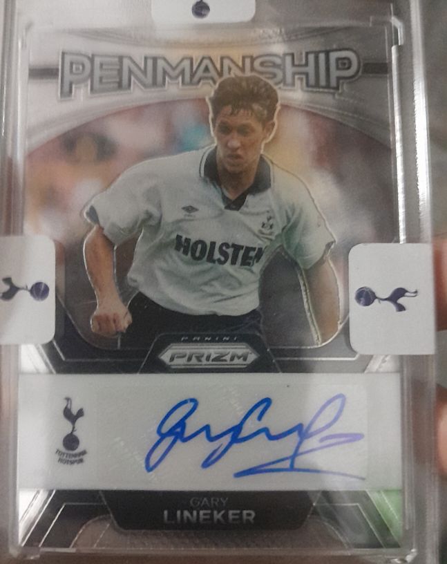 2023-24 Panini Prizm Premier League #P-GL Gary Lineker Penmanship Auto — front