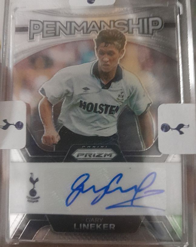 2023-24 Panini Prizm Premier League #P-GL Gary Lineker Penmanship Auto — front