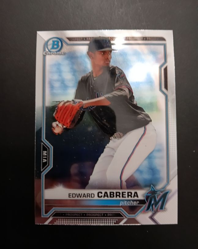 2021 Bowman Chrome #BCP-141 Edward Cabrera — front