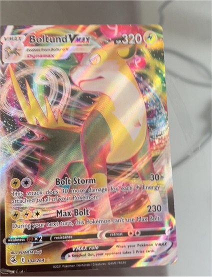 2021 Pokémon Fusion Strike #104 Boltund VMAX — front