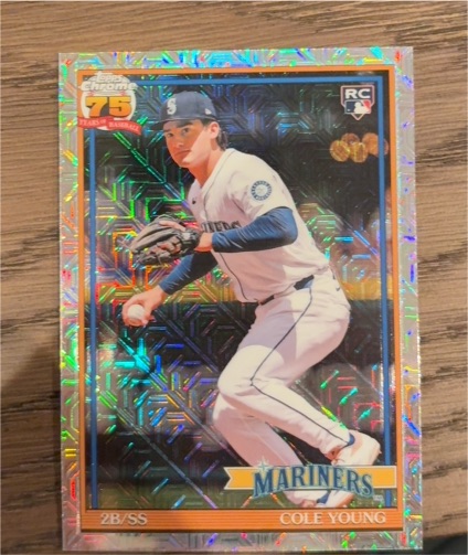 2026 Topps Series 1 Silver Pack Mojo #91C-8 Cole Young RC Seattle Mariners — front